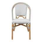Chaise bistrot en rotin blanc/gris pour 1 personne