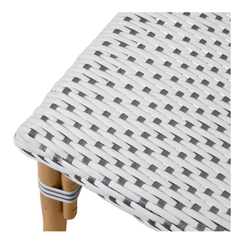 Chaise bistrot en rotin blanc/gris pour 1 personne