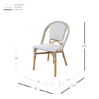 Chaise bistrot en rotin blanc/gris pour 1 personne