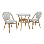 Chaise bistrot en rotin blanc/gris pour 1 personne
