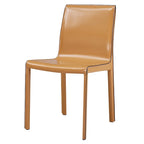 Chaise de salle à manger en cuir recyclé, Châtaigne / Nuance nuit / Vanille / Anthracite / Cordoue – Lot de 2