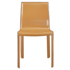 Chaise de salle à manger en cuir recyclé, Châtaigne / Nuance nuit / Vanille / Anthracite / Cordoue – Lot de 2
