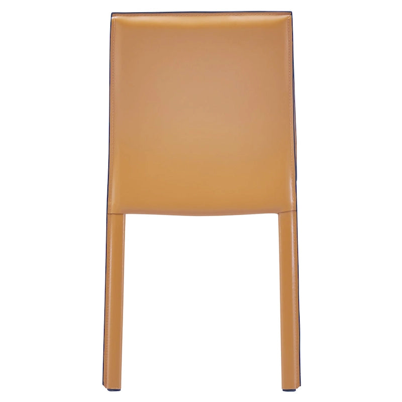 Chaise de salle à manger en cuir recyclé, Châtaigne / Nuance nuit / Vanille / Anthracite / Cordoue – Lot de 2
