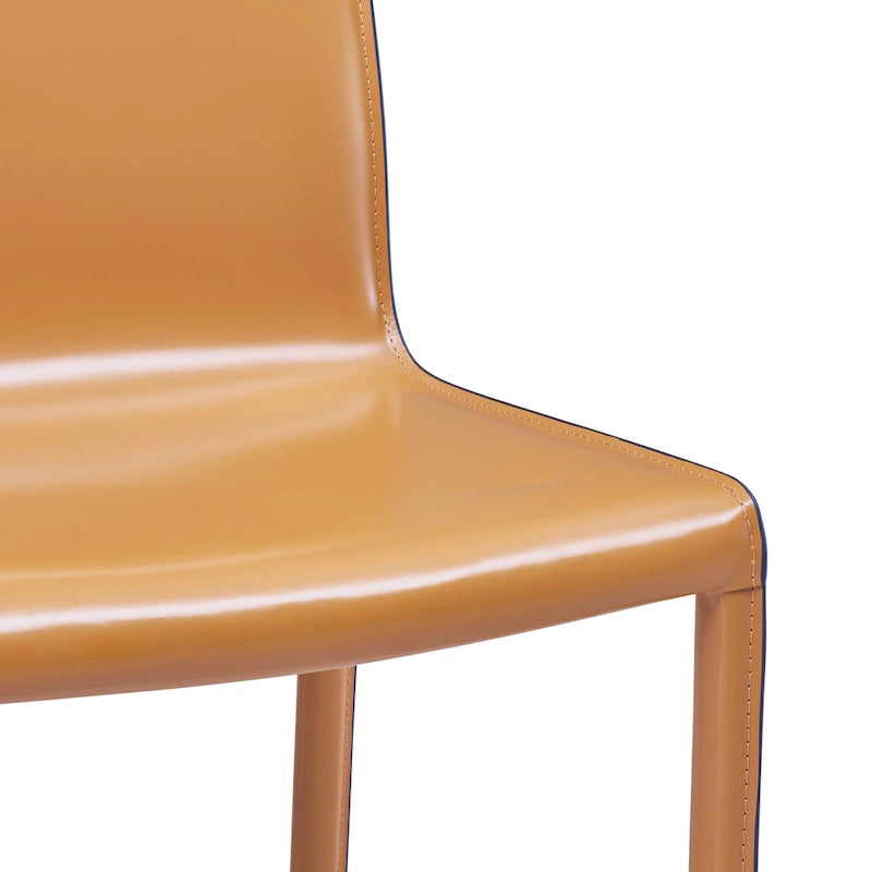 Chaise de salle à manger en cuir recyclé, Châtaigne / Nuance nuit / Vanille / Anthracite / Cordoue – Lot de 2