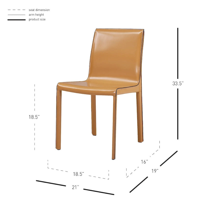 Chaise de salle à manger en cuir recyclé, Châtaigne / Nuance nuit / Vanille / Anthracite / Cordoue – Lot de 2