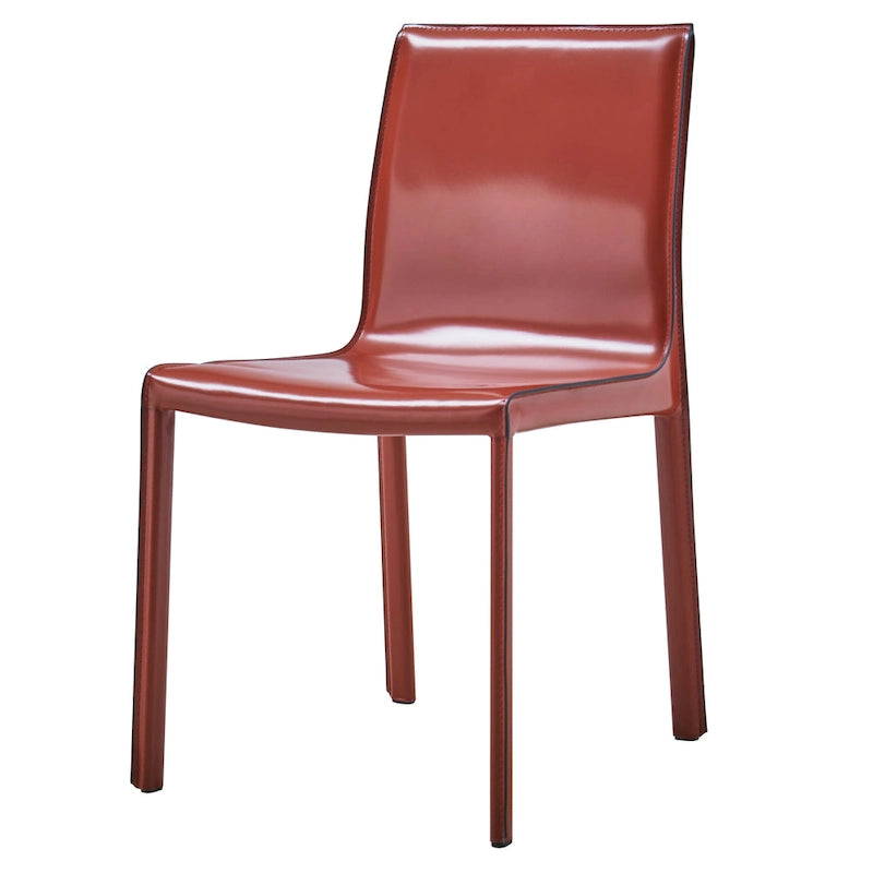 Chaise de salle à manger en cuir recyclé, Châtaigne / Nuance nuit / Vanille / Anthracite / Cordoue – Lot de 2