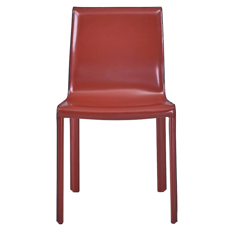Chaise de salle à manger en cuir recyclé, Châtaigne / Nuance nuit / Vanille / Anthracite / Cordoue – Lot de 2