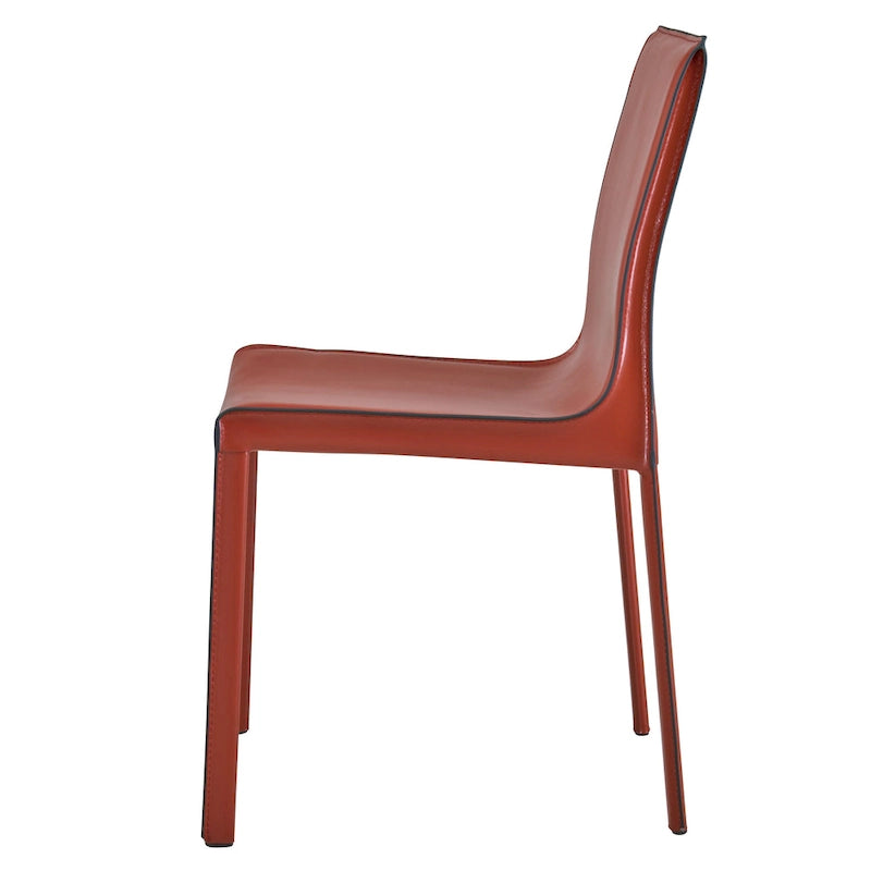 Chaise de salle à manger en cuir recyclé, Châtaigne / Nuance nuit / Vanille / Anthracite / Cordoue – Lot de 2