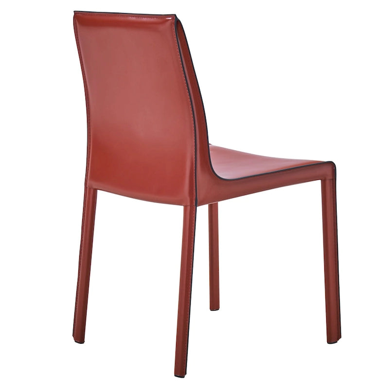 Chaise de salle à manger en cuir recyclé, Châtaigne / Nuance nuit / Vanille / Anthracite / Cordoue – Lot de 2