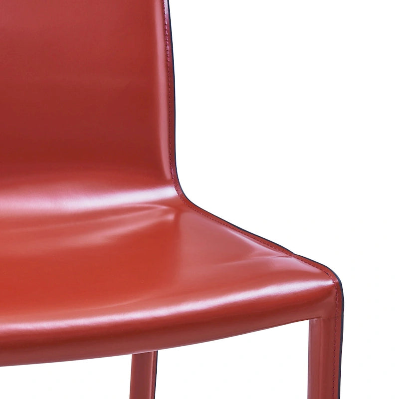 Chaise de salle à manger en cuir recyclé, Châtaigne / Nuance nuit / Vanille / Anthracite / Cordoue – Lot de 2