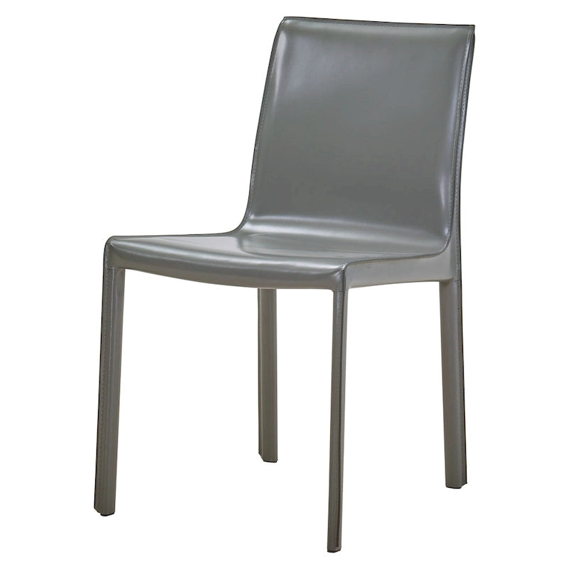 Chaise de salle à manger en cuir recyclé, Châtaigne / Nuance nuit / Vanille / Anthracite / Cordoue – Lot de 2