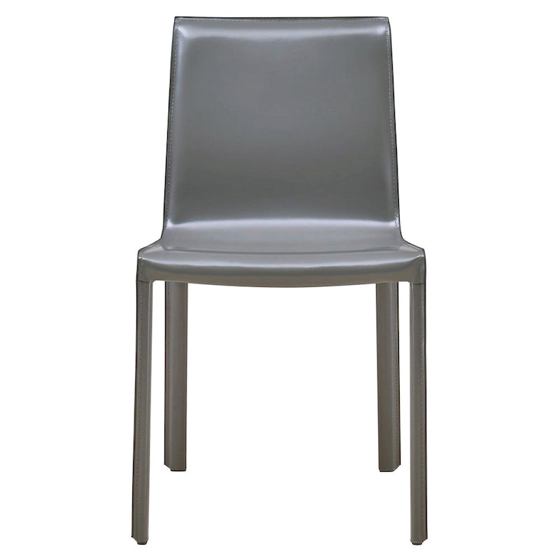 Chaise de salle à manger en cuir recyclé, Châtaigne / Nuance nuit / Vanille / Anthracite / Cordoue – Lot de 2
