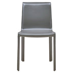 Chaise de salle à manger en cuir recyclé, Châtaigne / Nuance nuit / Vanille / Anthracite / Cordoue – Lot de 2