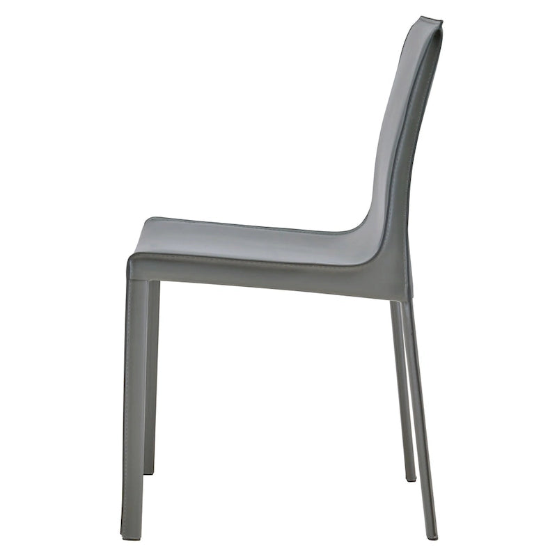 Chaise de salle à manger en cuir recyclé, Châtaigne / Nuance nuit / Vanille / Anthracite / Cordoue – Lot de 2