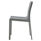 Chaise de salle à manger en cuir recyclé, Châtaigne / Nuance nuit / Vanille / Anthracite / Cordoue – Lot de 2
