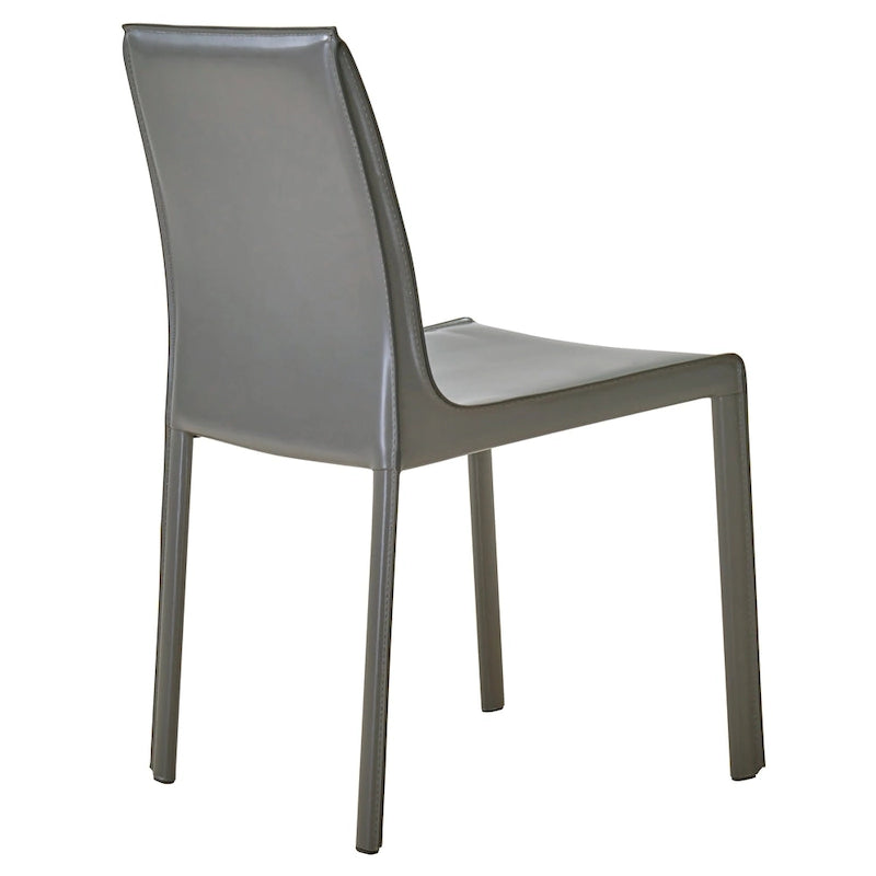 Chaise de salle à manger en cuir recyclé, Châtaigne / Nuance nuit / Vanille / Anthracite / Cordoue – Lot de 2