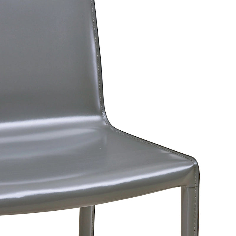 Chaise de salle à manger en cuir recyclé, Châtaigne / Nuance nuit / Vanille / Anthracite / Cordoue – Lot de 2