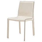 Chaise de salle à manger en cuir recyclé, Châtaigne / Nuance nuit / Vanille / Anthracite / Cordoue – Lot de 2