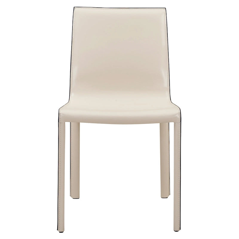 Chaise de salle à manger en cuir recyclé, Châtaigne / Nuance nuit / Vanille / Anthracite / Cordoue – Lot de 2