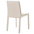 Chaise de salle à manger en cuir recyclé, Châtaigne / Nuance nuit / Vanille / Anthracite / Cordoue – Lot de 2