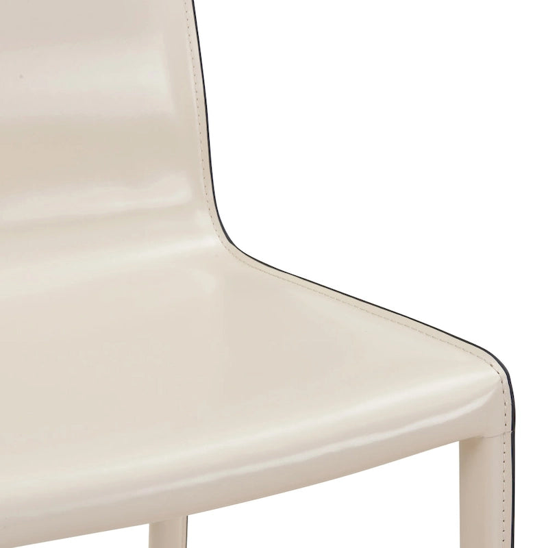Chaise de salle à manger en cuir recyclé, Châtaigne / Nuance nuit / Vanille / Anthracite / Cordoue – Lot de 2