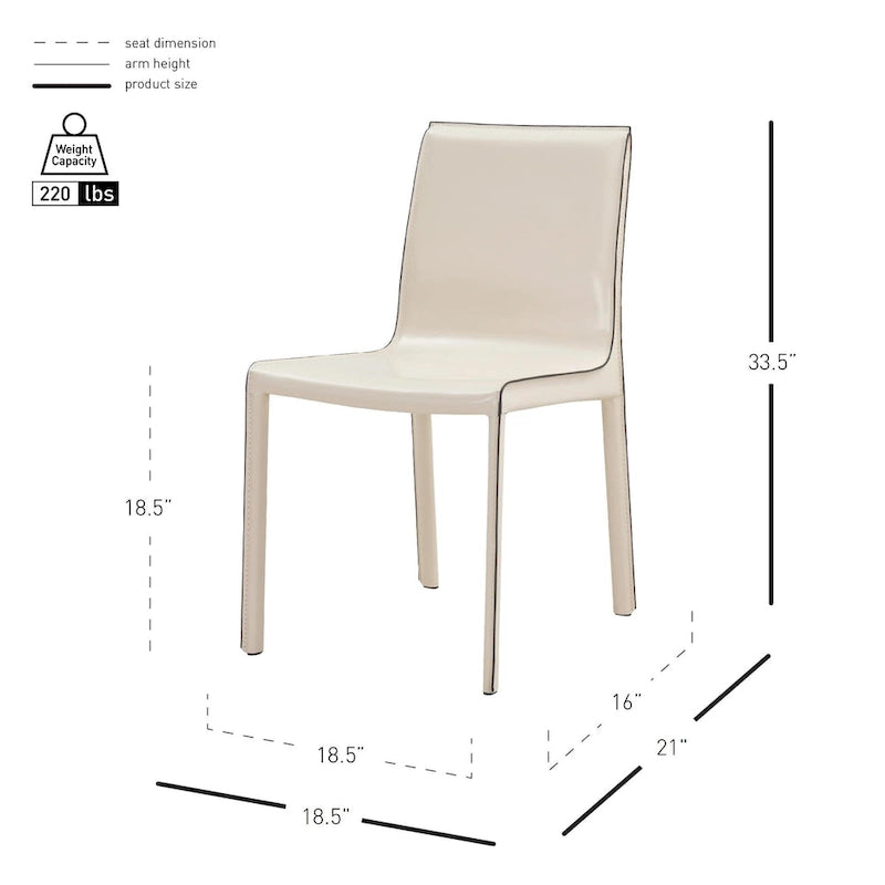 Chaise de salle à manger en cuir recyclé, Châtaigne / Nuance nuit / Vanille / Anthracite / Cordoue – Lot de 2