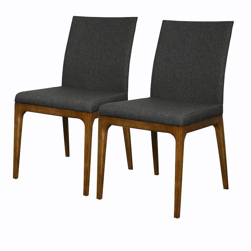 Chaise de salle à manger en cuir recyclé, Châtaigne / Nuance nuit / Vanille / Anthracite / Cordoue – Lot de 2