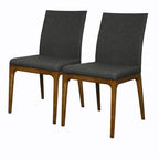 Chaise de salle à manger en cuir recyclé, Châtaigne / Nuance nuit / Vanille / Anthracite / Cordoue – Lot de 2