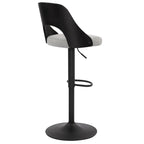 Lot de 2 tabourets de bar pivotants – Noir/Naturel, assise en tissu, hauteur réglable