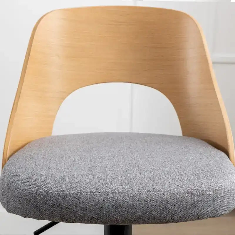 Lot de 2 tabourets de bar pivotants – Noir/Naturel, assise en tissu, hauteur réglable