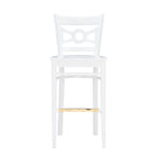 Tabouret de bar à dossier croisé blanc / blanc et marine, lot de 2