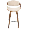 Tabouret de bar pivotant 76 cm avec pieds en bois courbé, crème/gris/anthracite/bleu, lot de 2