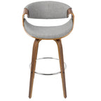 Tabouret de bar pivotant 76 cm avec pieds en bois courbé, crème/gris/anthracite/bleu, lot de 2