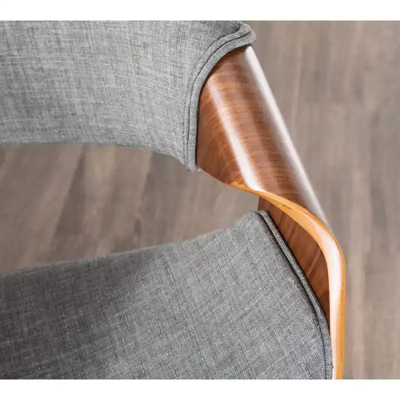 Tabouret de bar pivotant 76 cm avec pieds en bois courbé, crème/gris/anthracite/bleu, lot de 2