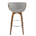 Tabouret de bar pivotant 76 cm avec pieds en bois courbé, crème/gris/anthracite/bleu, lot de 2