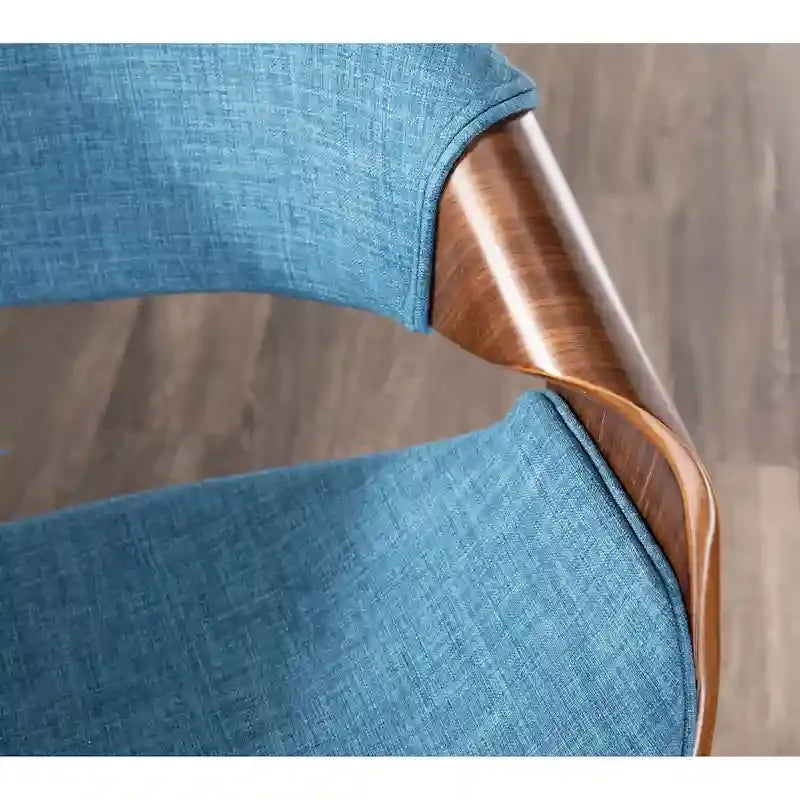 Tabouret de bar pivotant 76 cm avec pieds en bois courbé, crème/gris/anthracite/bleu, lot de 2