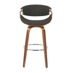 Tabouret de bar pivotant 76 cm avec pieds en bois courbé, crème/gris/anthracite/bleu, lot de 2