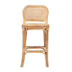 Tabouret de bar/comptoir en rotin marron naturel – Style bohème, 1 place