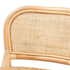 Tabouret de bar/comptoir en rotin marron naturel – Style bohème, 1 place