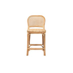 Tabouret de bar/comptoir en rotin marron naturel – Style bohème, 1 place