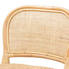 Tabouret de bar/comptoir en rotin marron naturel – Style bohème, 1 place