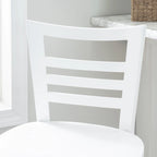 Tabouret de bar à dossier échelle marron/blanc, lot de 2