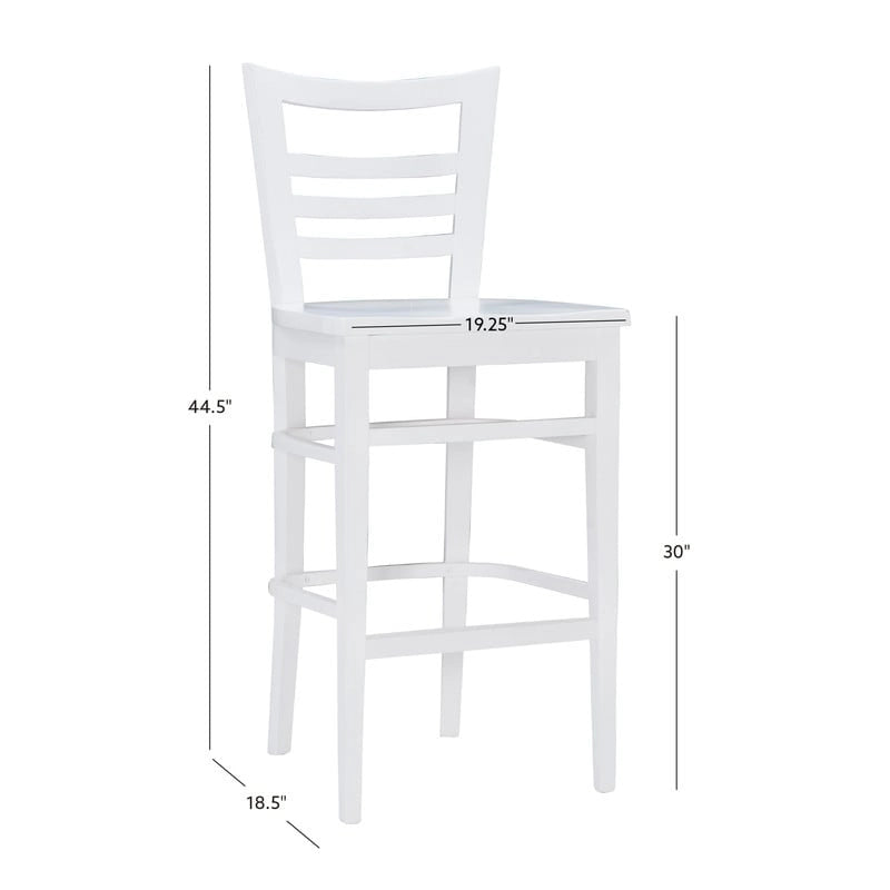 Tabouret de bar à dossier échelle marron/blanc, lot de 2