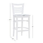 Tabouret de bar à dossier échelle marron/blanc, lot de 2