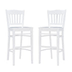 Tabouret de bar à dossier échelle marron/blanc, lot de 2