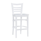 Tabouret de bar à dossier échelle marron/blanc, lot de 2