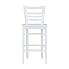 Tabouret de bar à dossier échelle marron/blanc, lot de 2