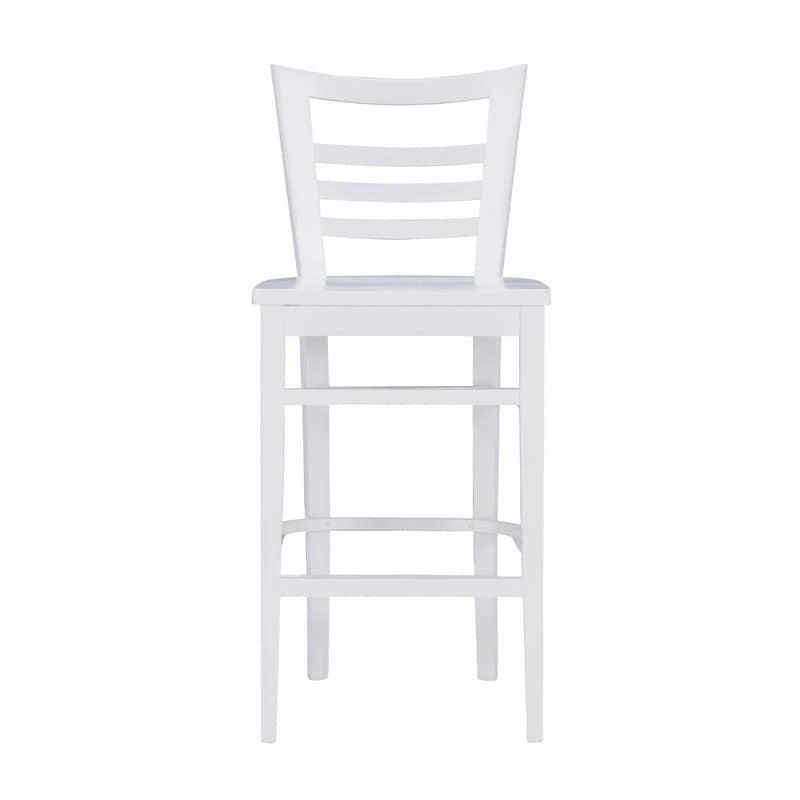 Tabouret de bar à dossier échelle marron/blanc, lot de 2