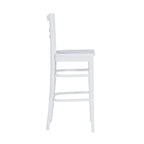 Tabouret de bar à dossier échelle marron/blanc, lot de 2
