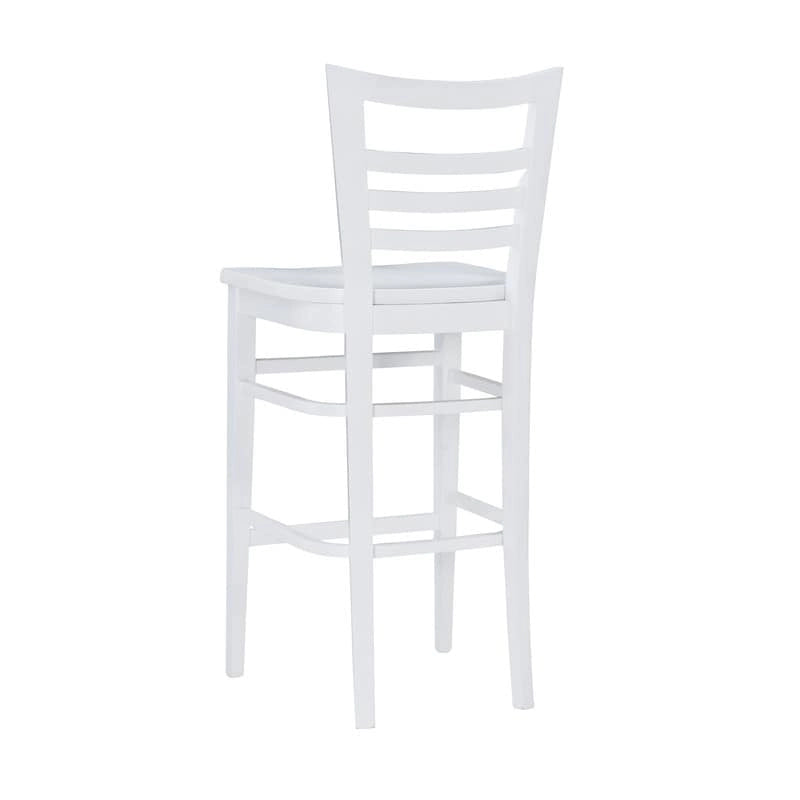 Tabouret de bar à dossier échelle marron/blanc, lot de 2